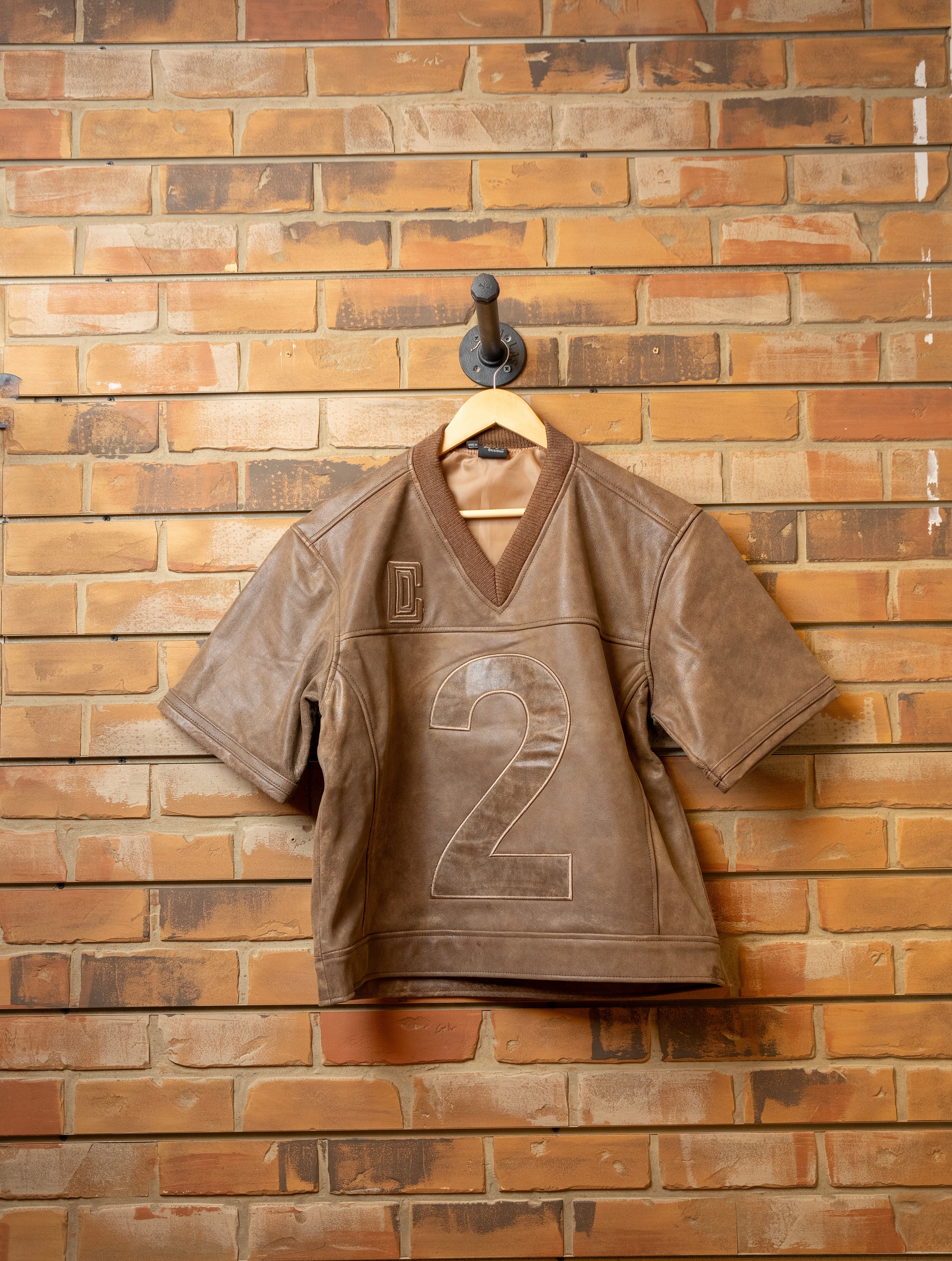 Distressed Leather Jersey