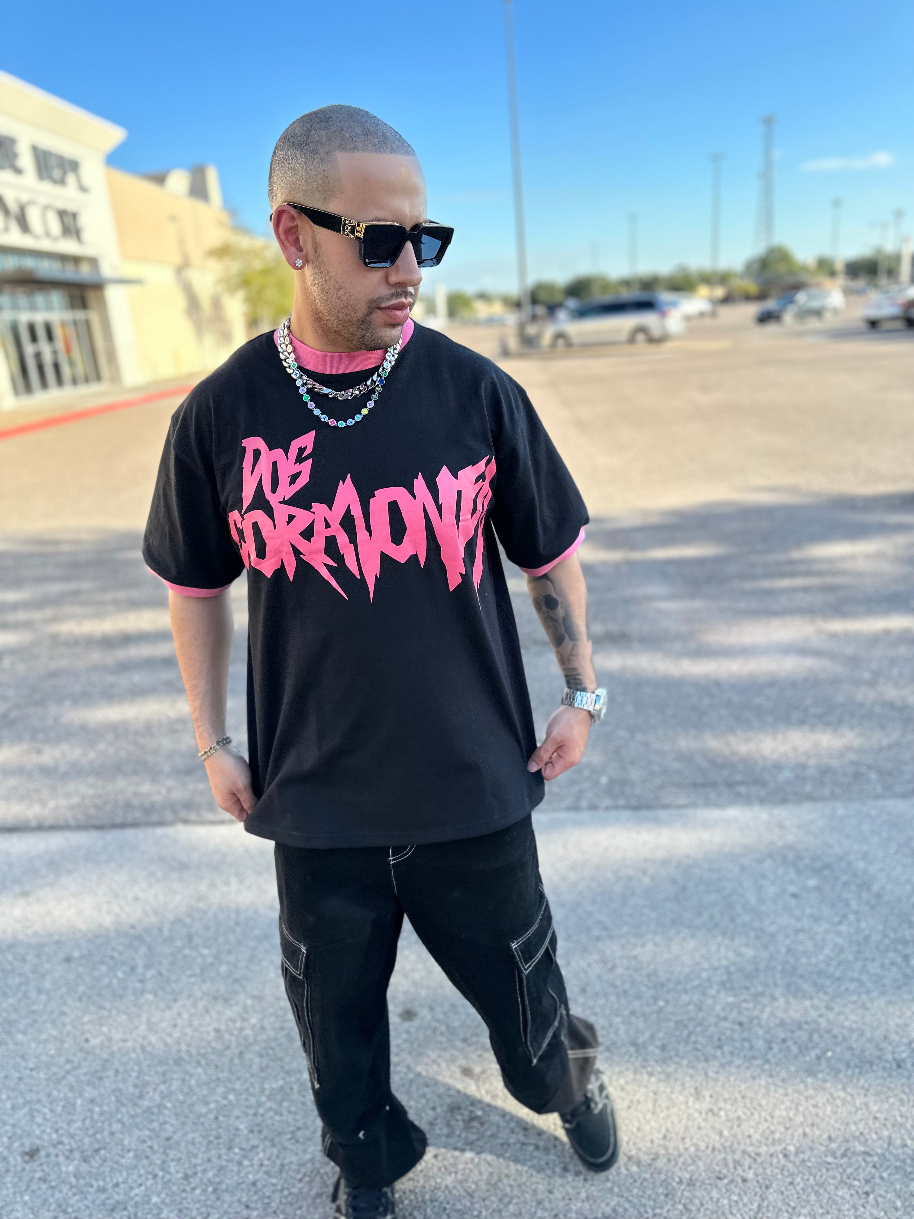 Love To Death Ringer Tee (Blk/Pink)