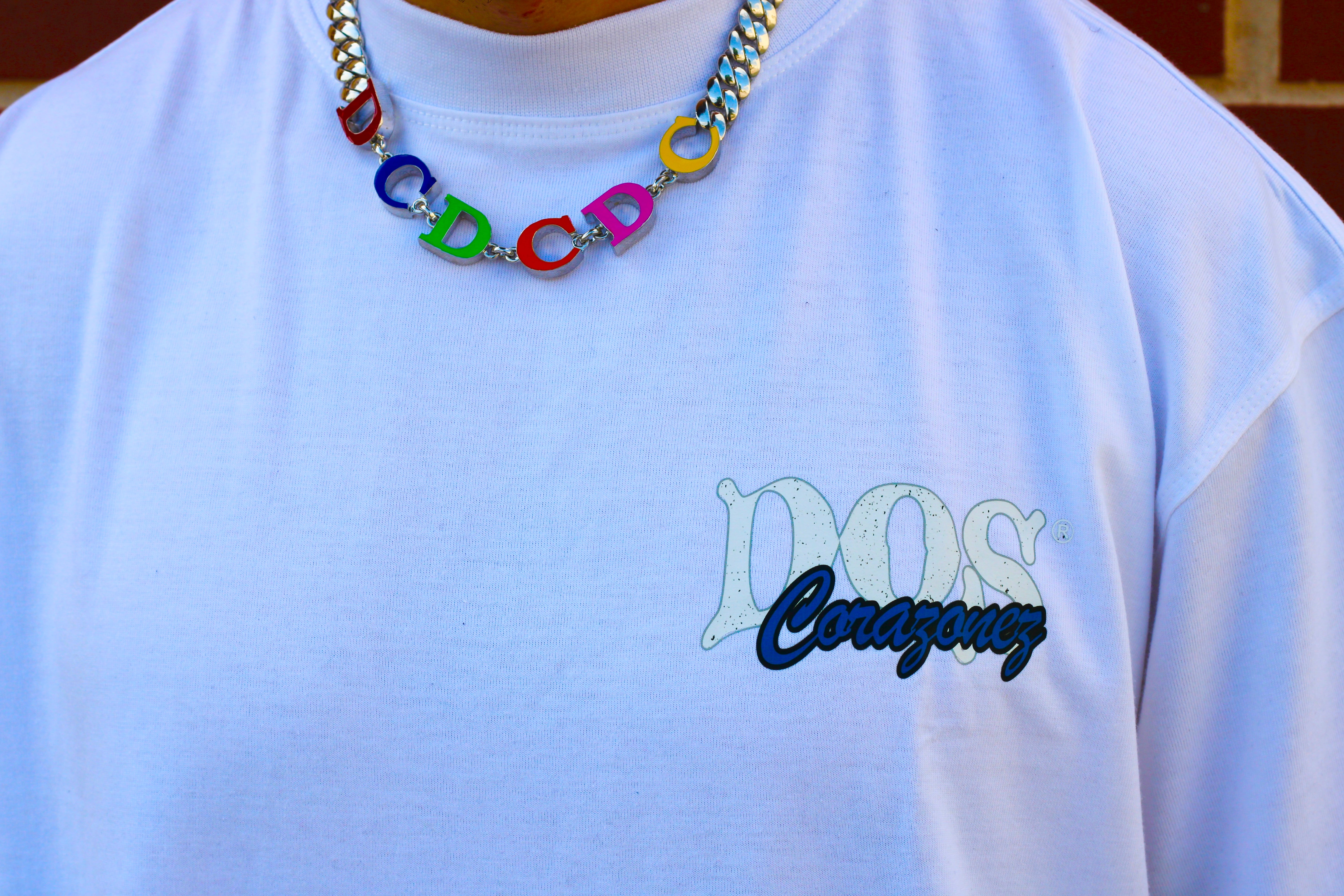 2 Cats Tee (White/Industrial Blue)
