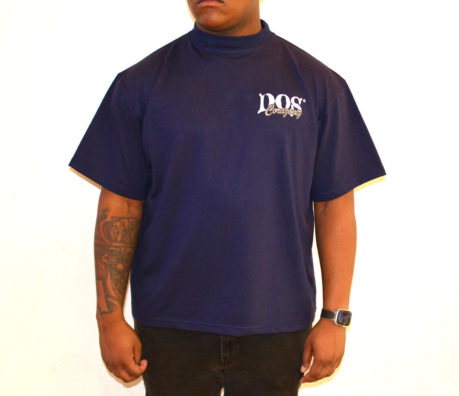 2 Cats Tee (Navy/Grey)