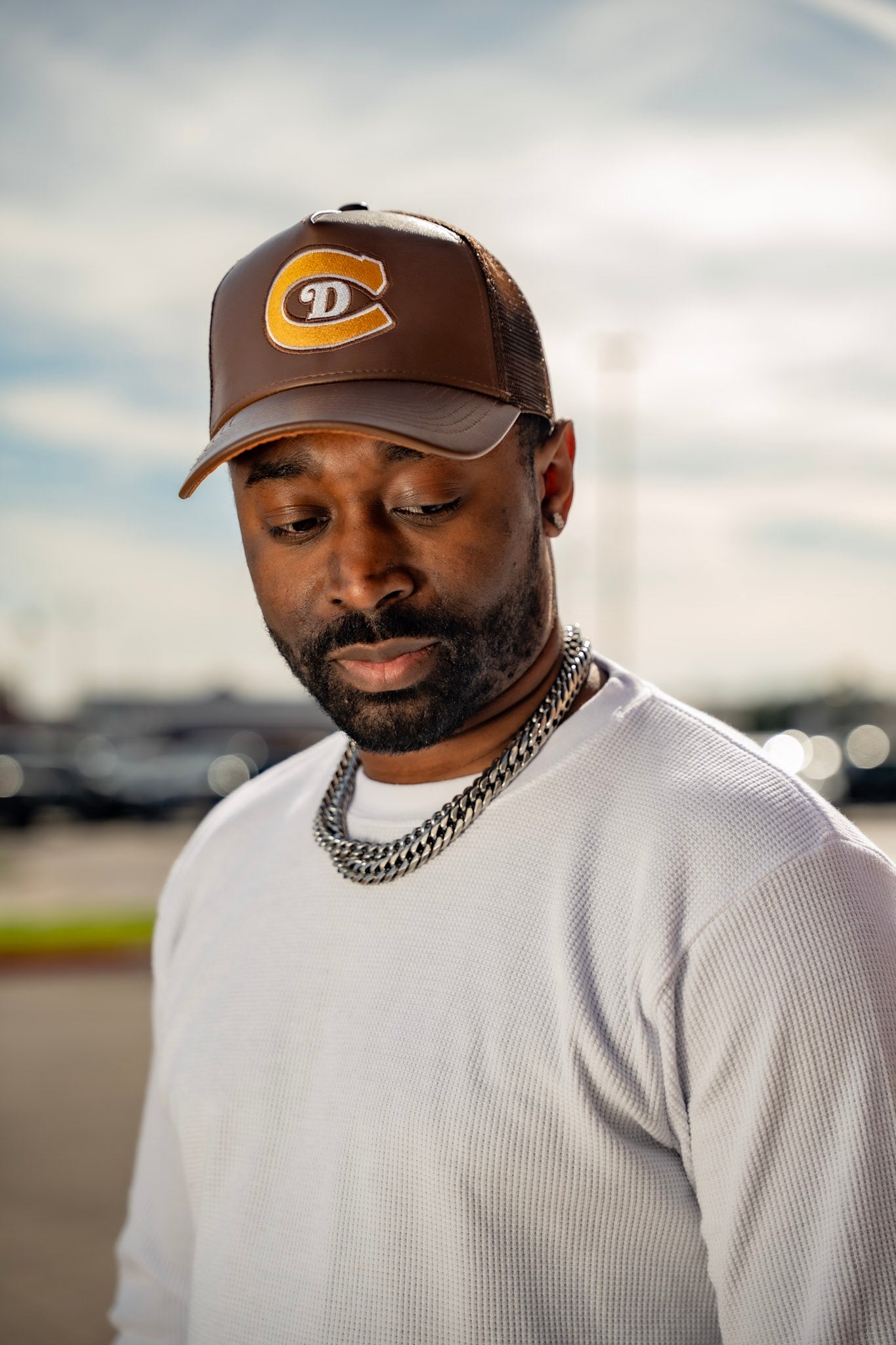 Leather Trucker (Brown/Yellow)