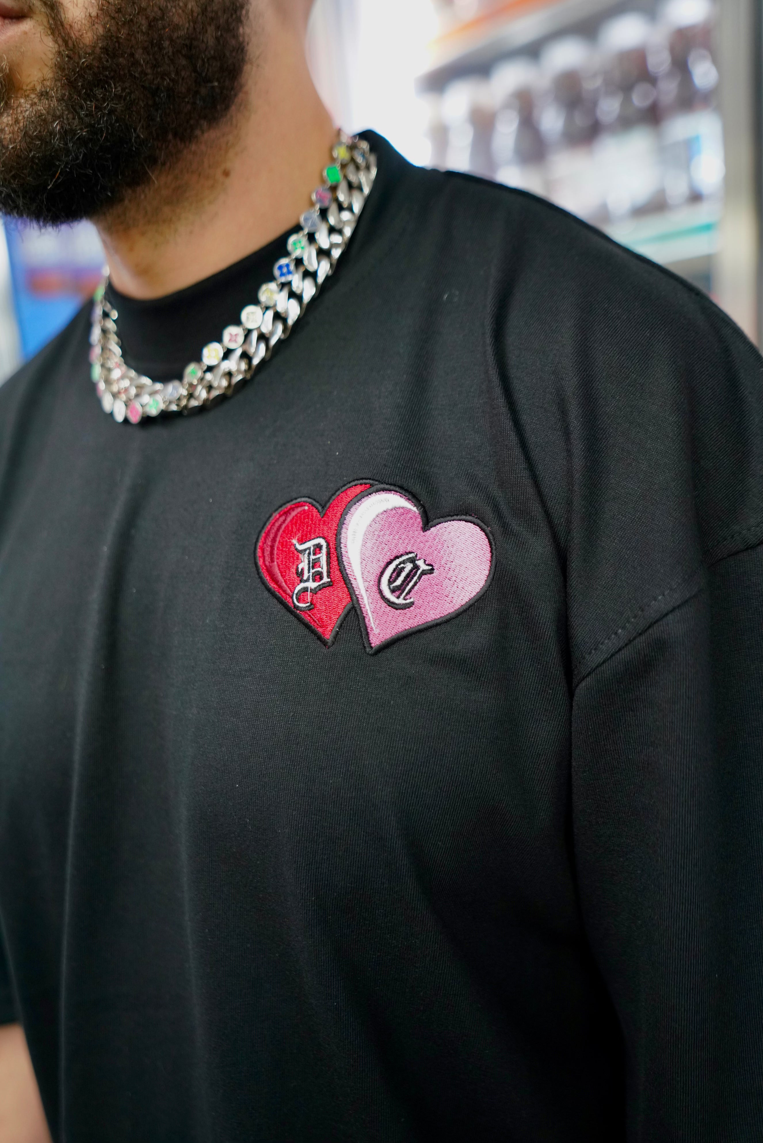 Cropped Black Tee (Embroidered Logo)