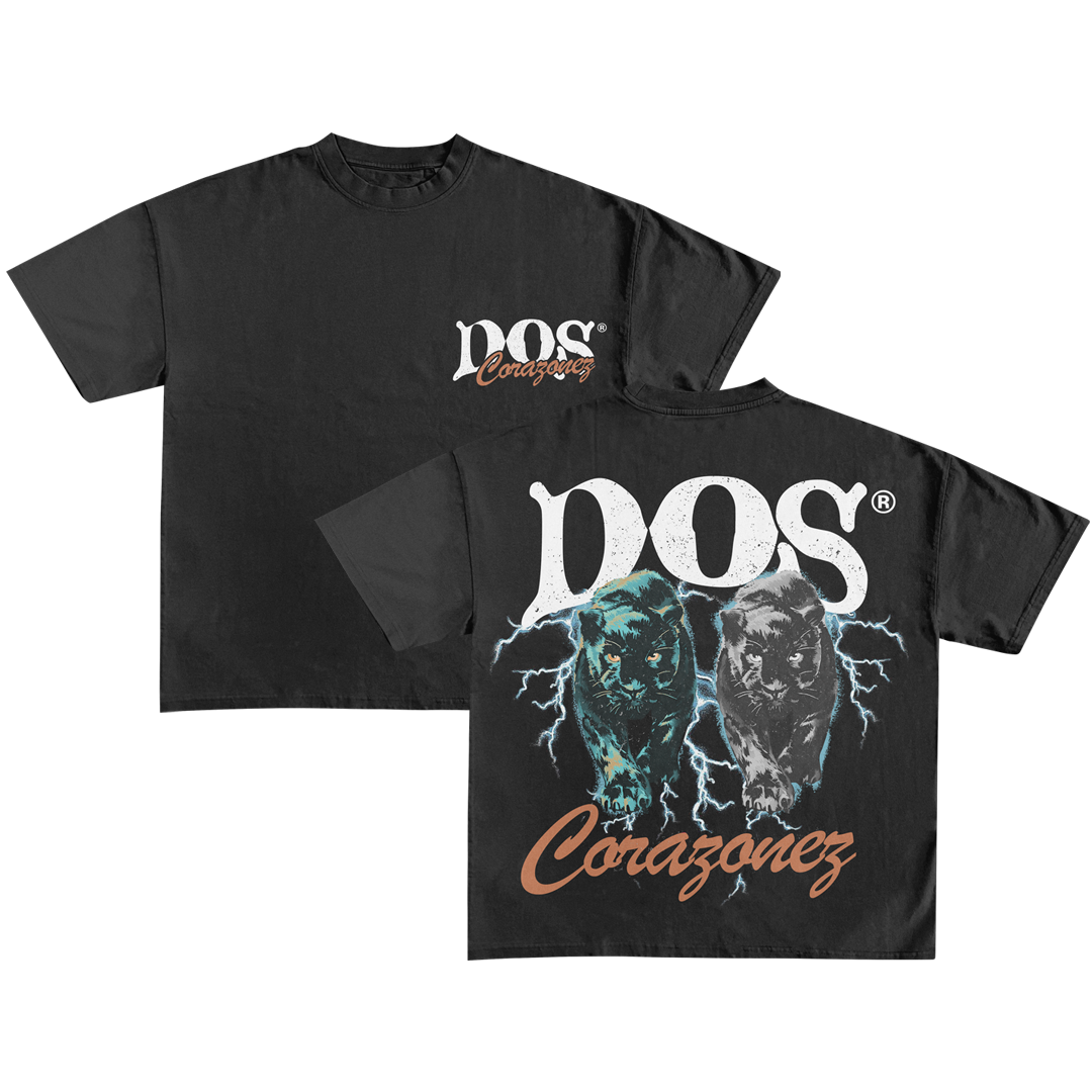 2 Cats Tee (Black/Brown)