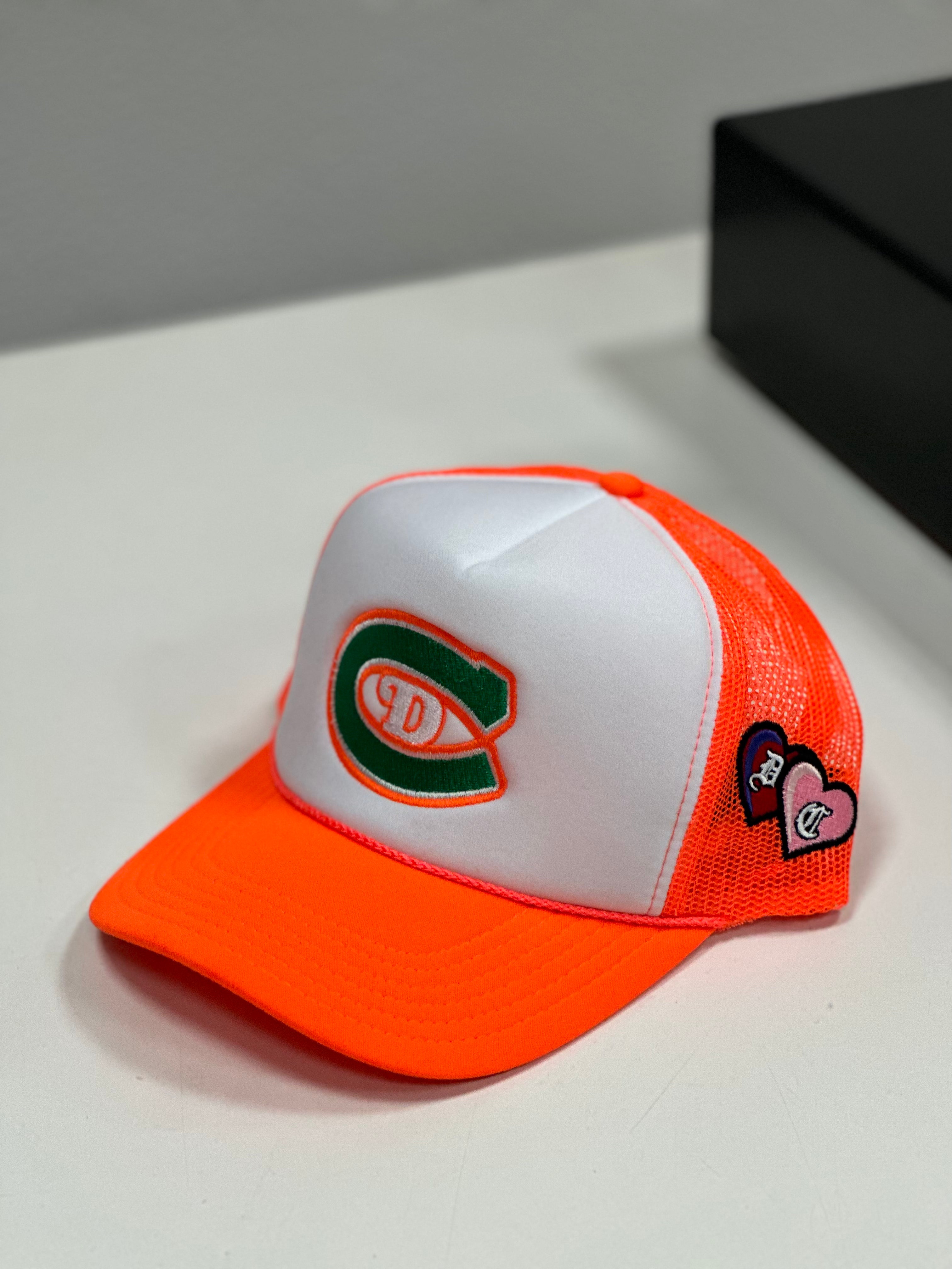 Trucker Hat (White/Orange)