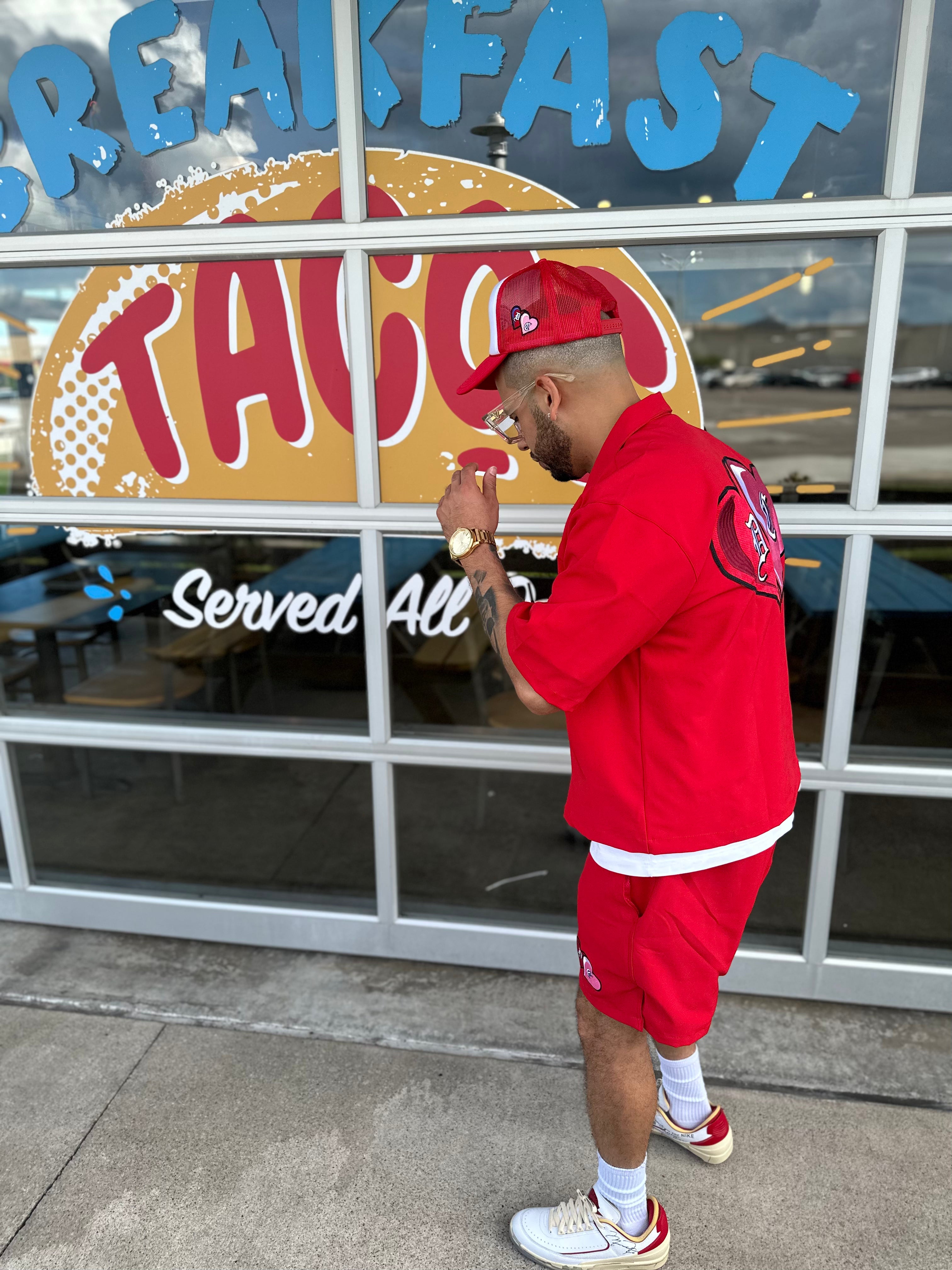 Polyester Shorts (Red)