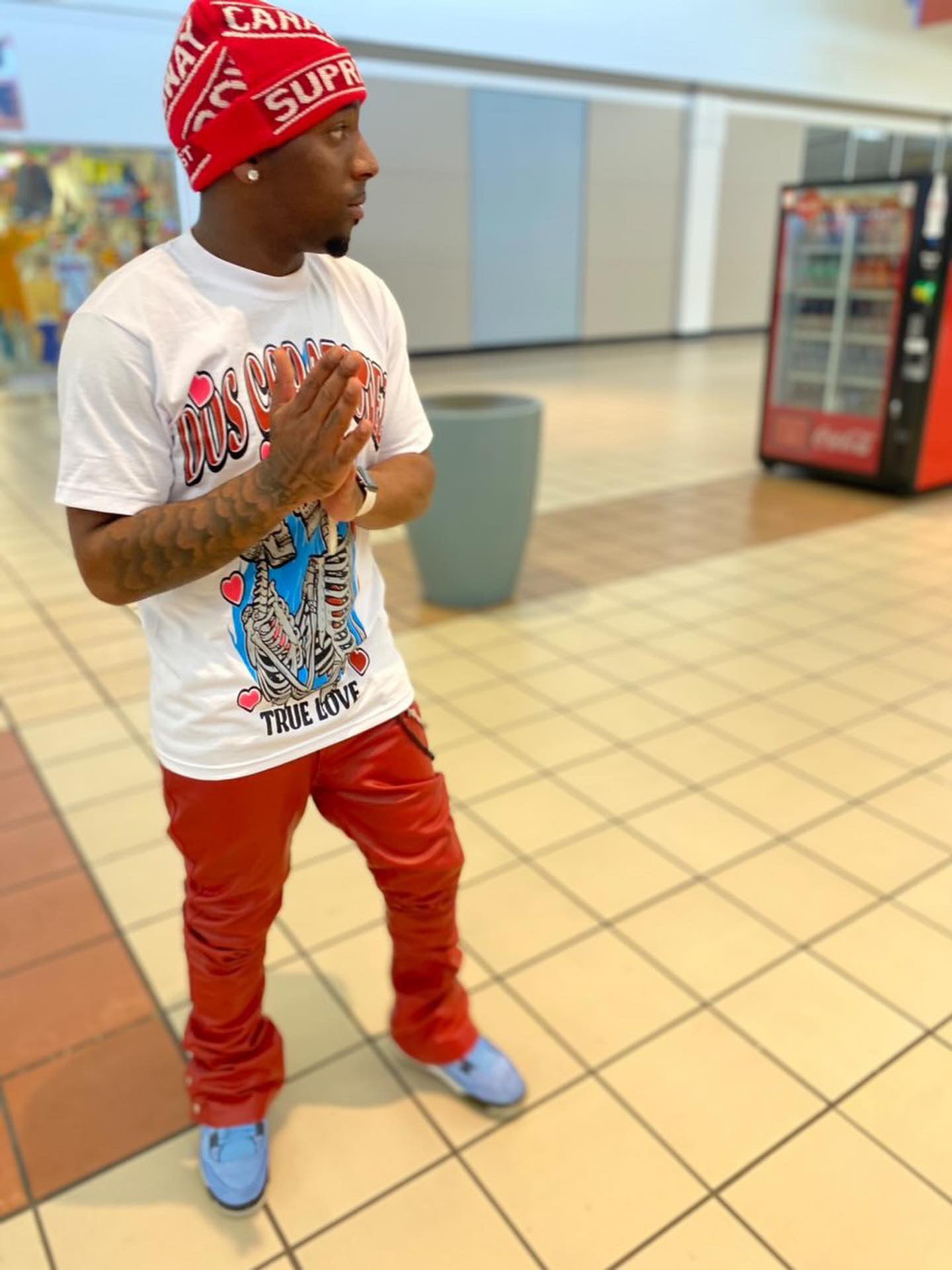 Leather Flared Pants (Maroon)