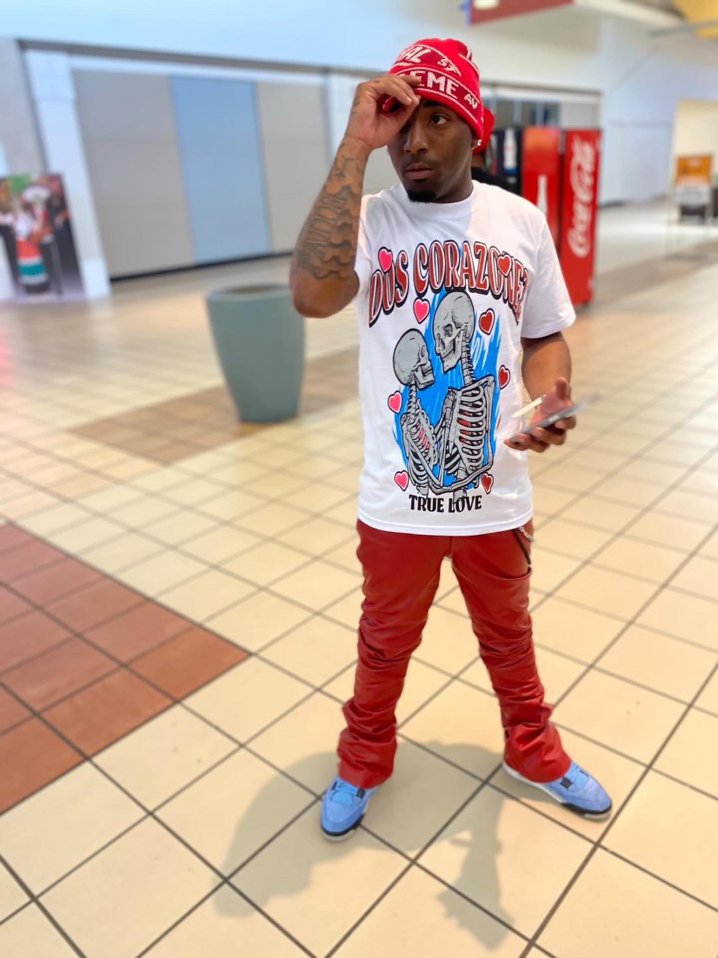 Leather Flared Pants (Maroon)