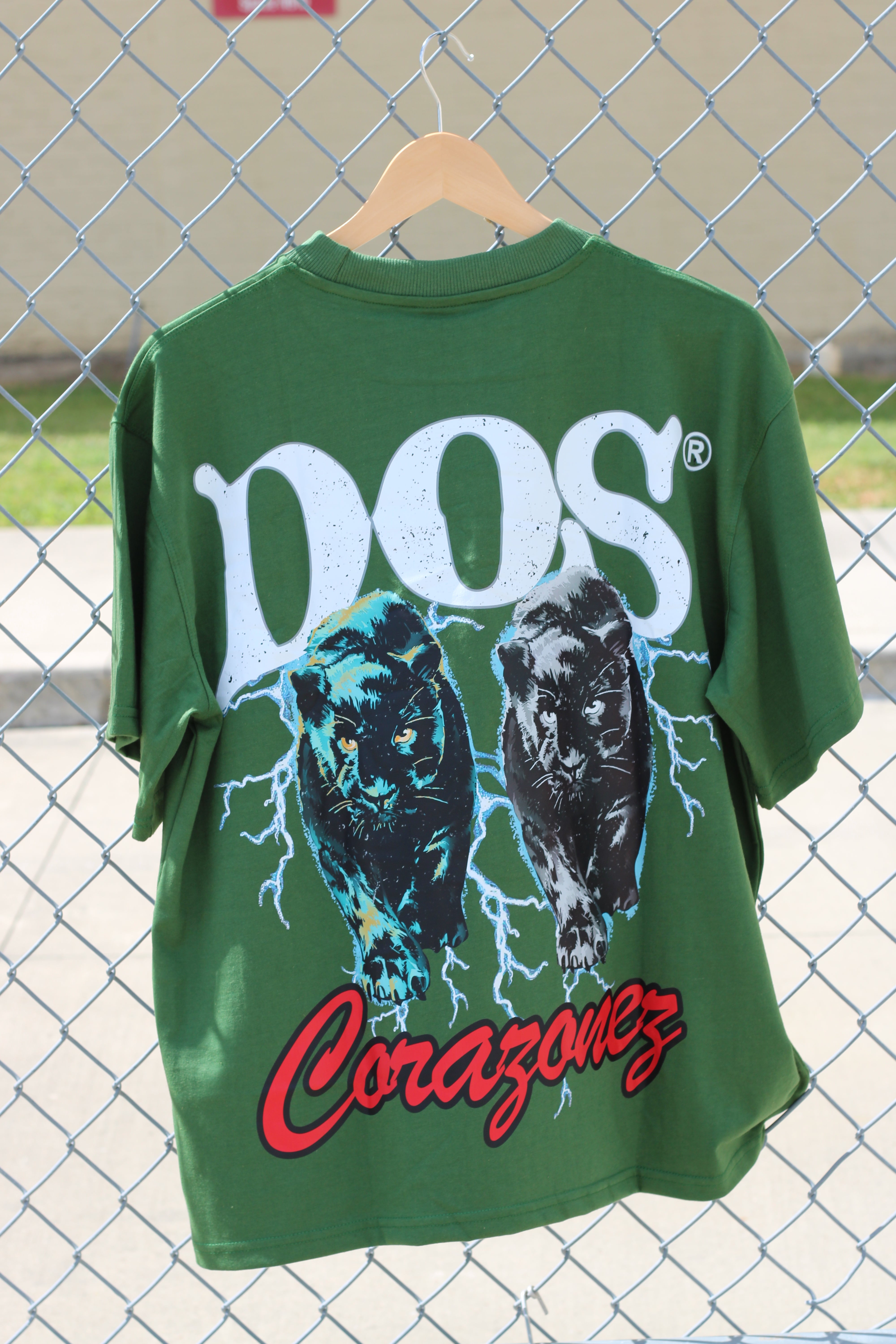 2 Cats Tee (Forrest Green/Red)