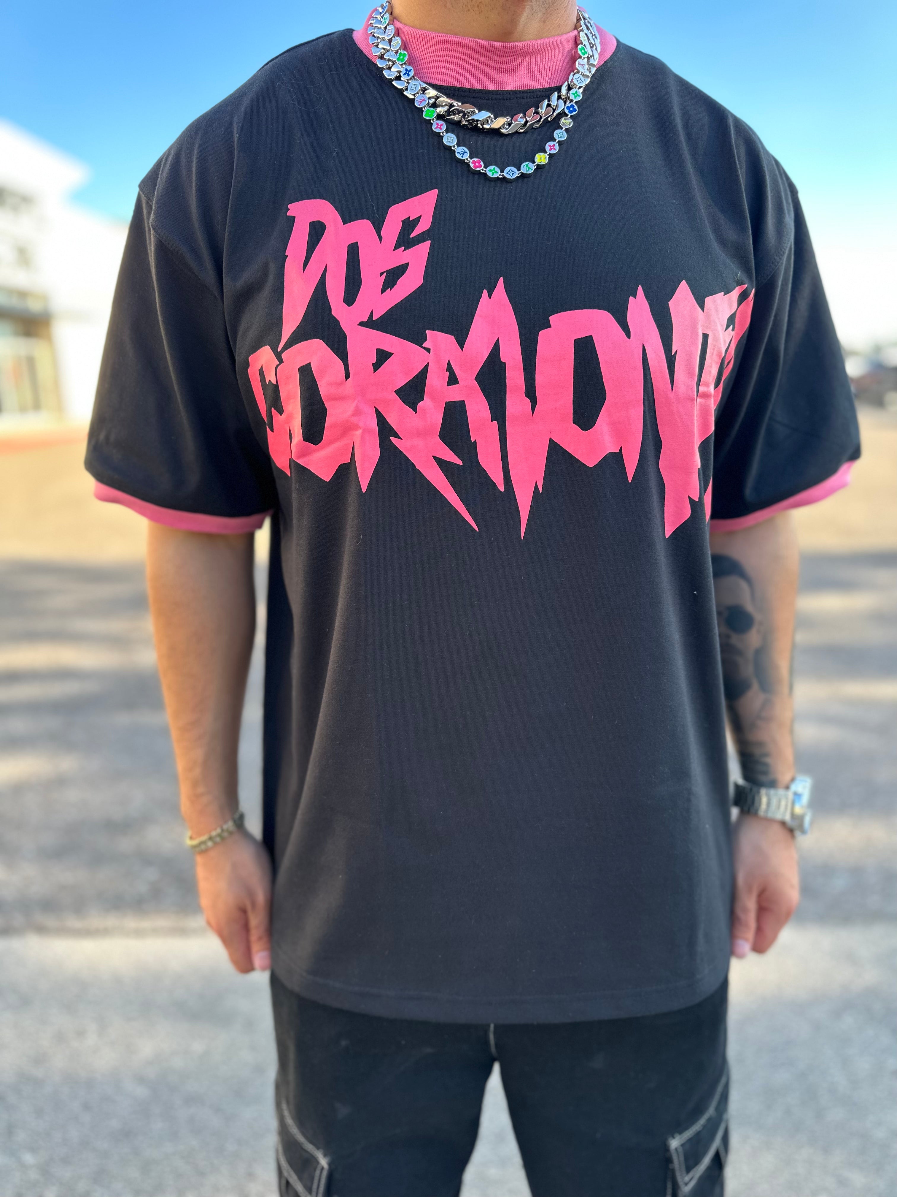 Love To Death Ringer Tee (Blk/Pink)
