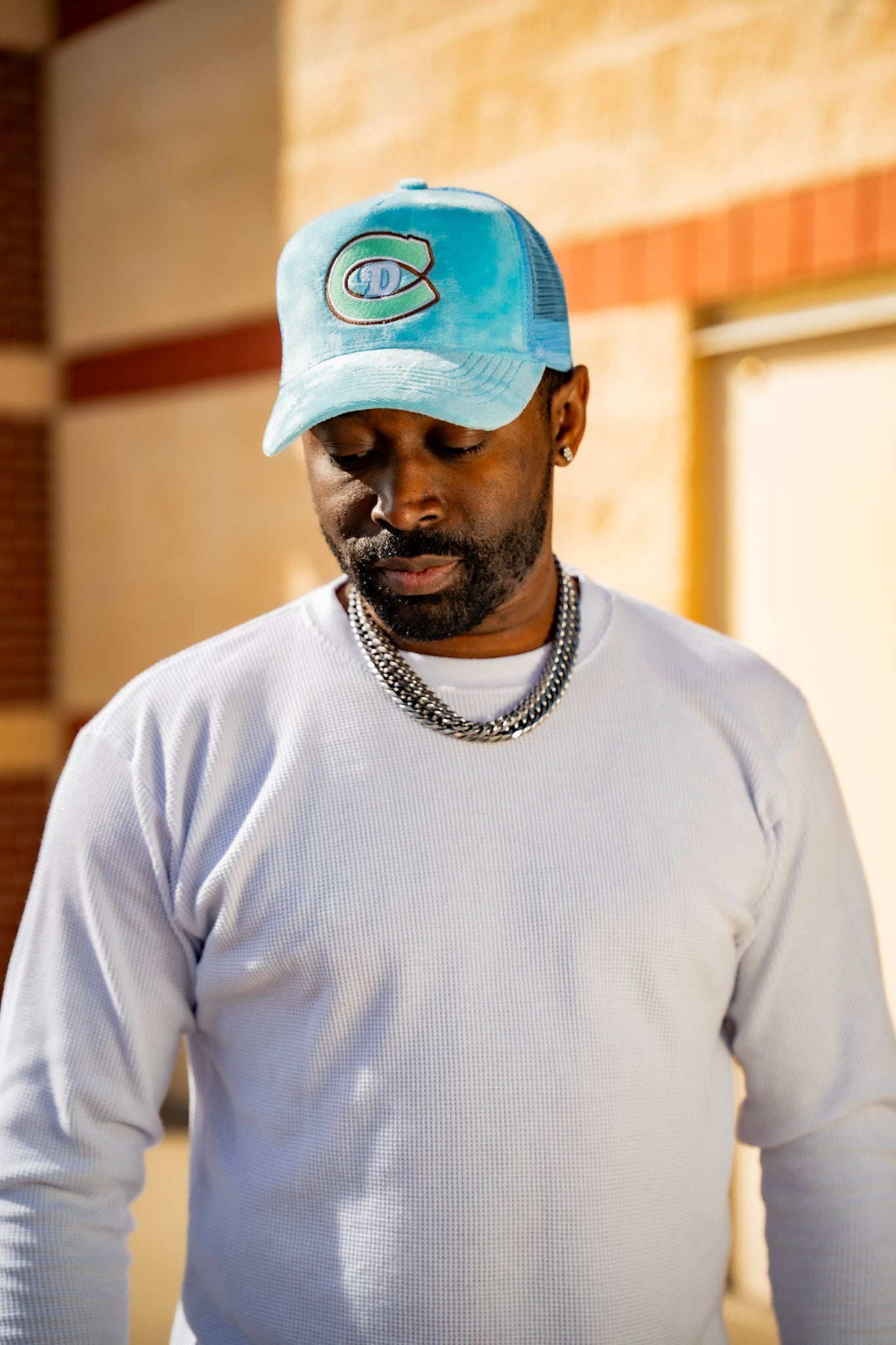 Trucker Hat (Sky velvet)