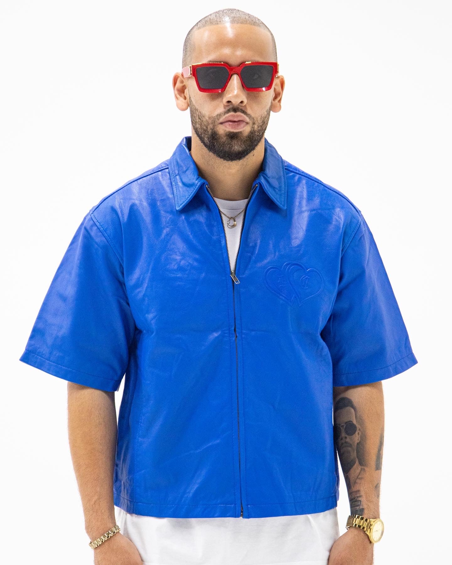 Leather Top (Blue) (Pre Order) (Please allow 3-4 weeks for items to be made and shipped)